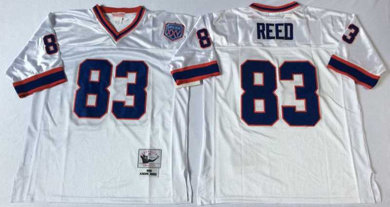 Bills 83 Andre Reed White M&N Throwback Jersey->nfl m&n throwback->NFL Jersey